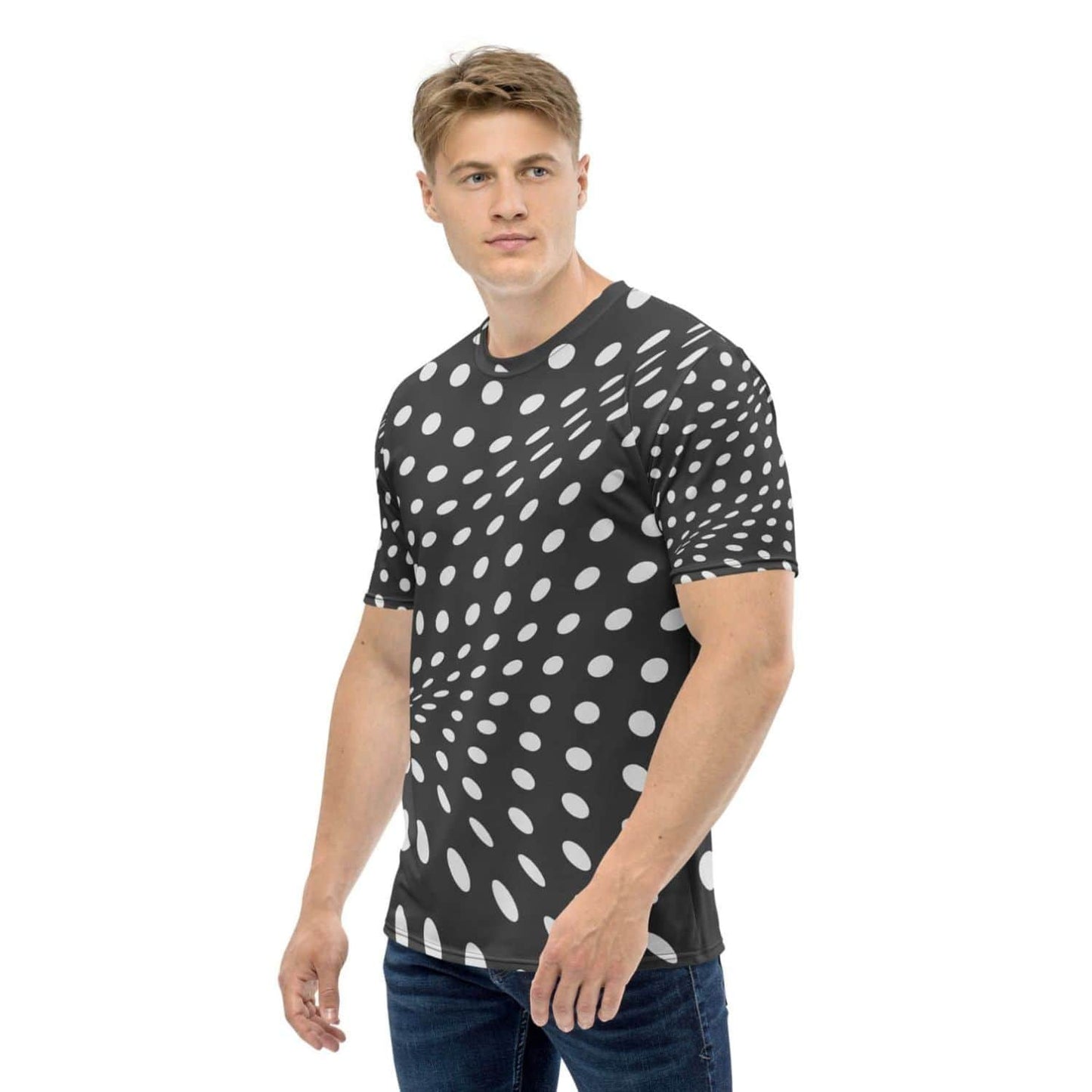 Alloverprint Herren T-Shirt HB7046 schwarz silber