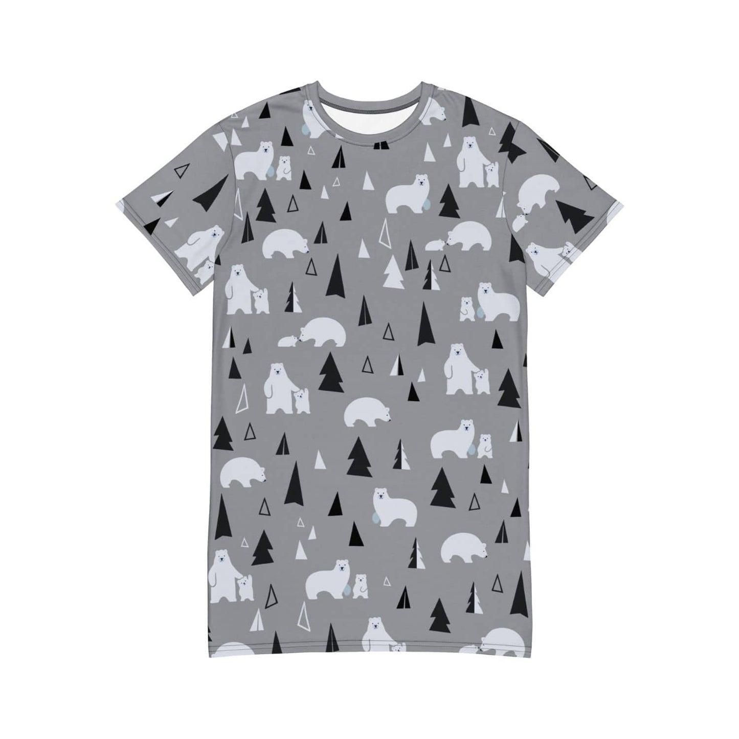 Alloverprint T-Shirt Kleid PF9078 Eisbären grau