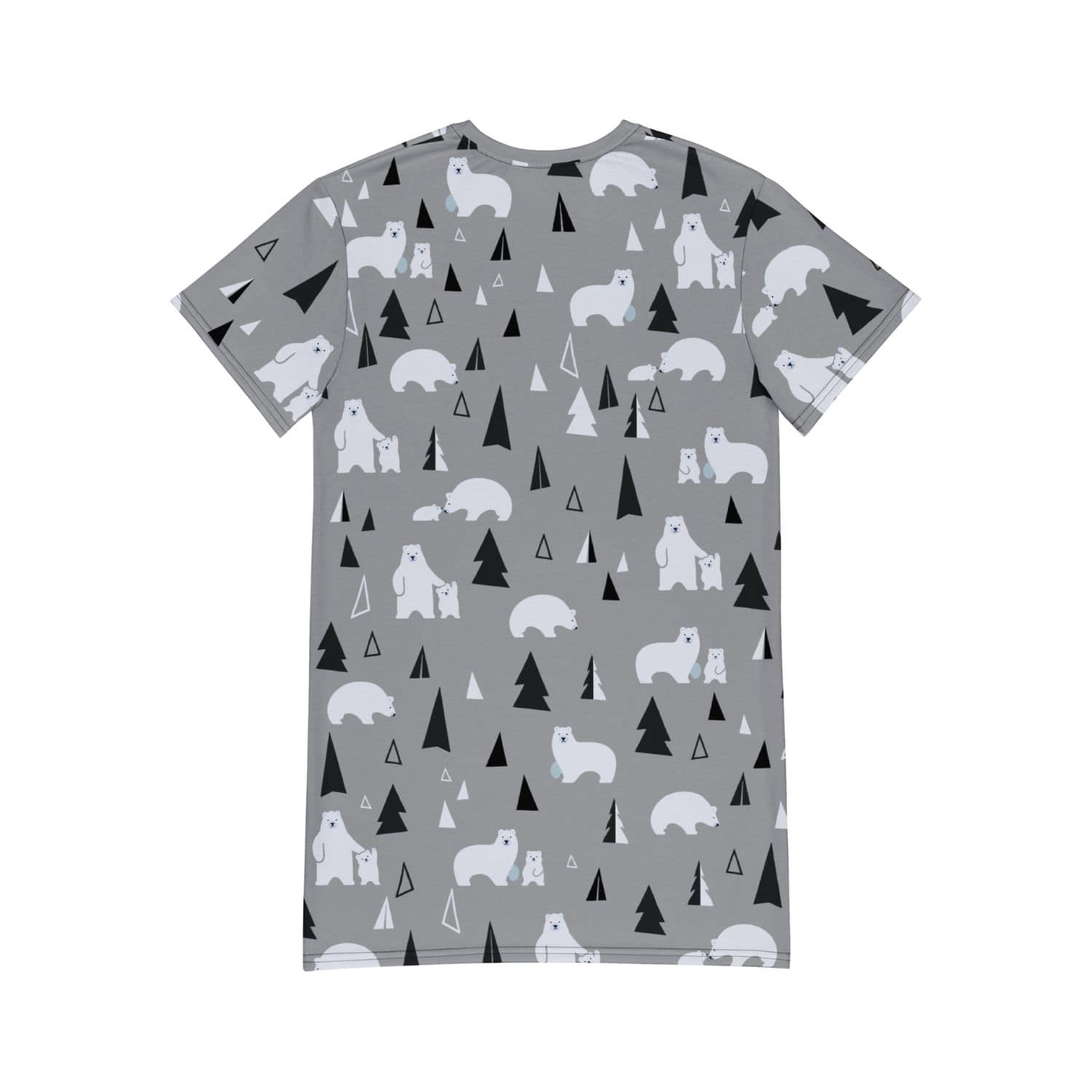 Alloverprint T-Shirt Kleid PF9078 Eisbären grau