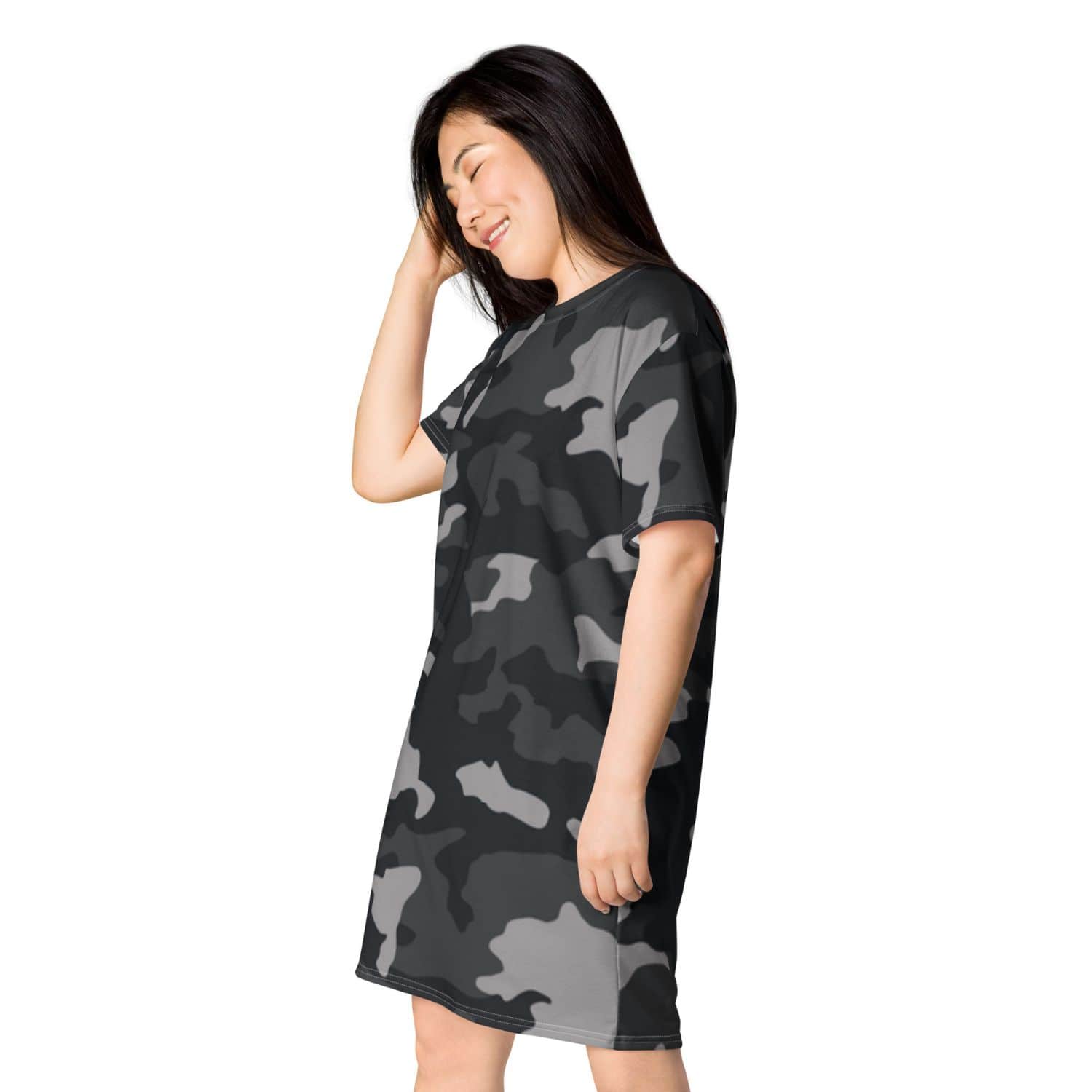 Alloverprint T-Shirt Kleid PF9079 camouflage grau
