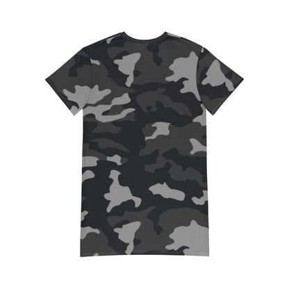 Alloverprint T-Shirt Kleid PF9079 camouflage grau