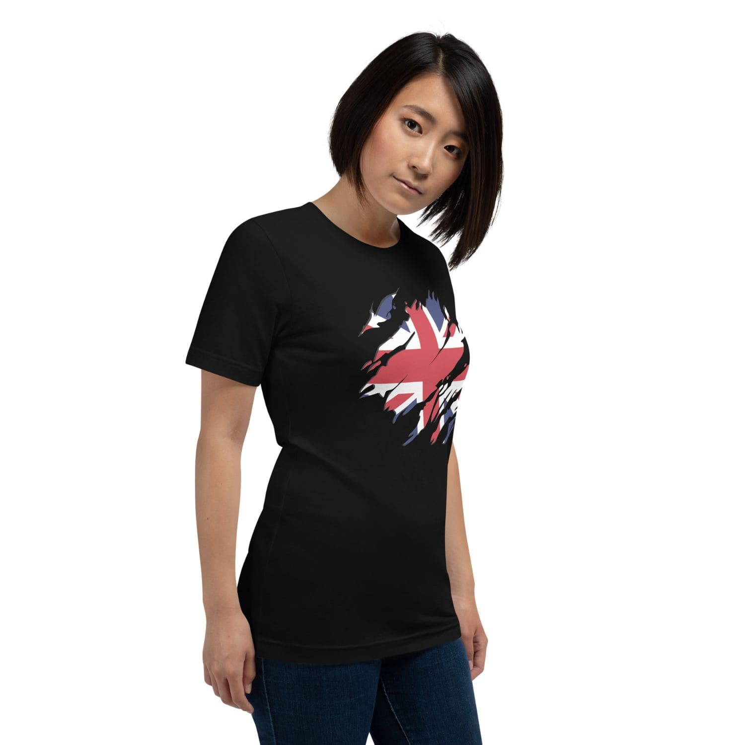 Bella Canvas Damen T-Shirt HB3075 Union Jack schwarz