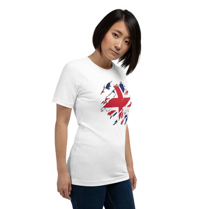 Bella Canvas Damen T-Shirt HB3076 Union Jack weiss