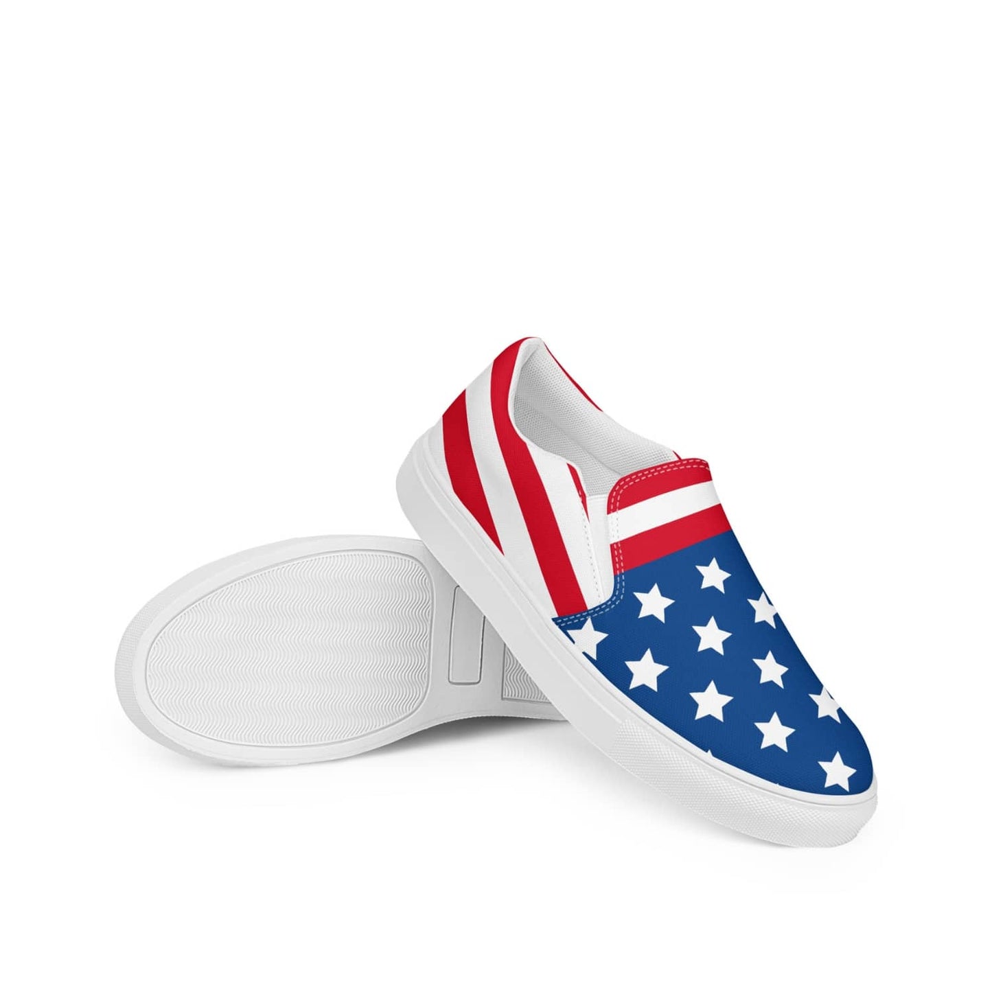 Damen Canvas Textil-Slipper PF4184 weiss Stars and Stripes