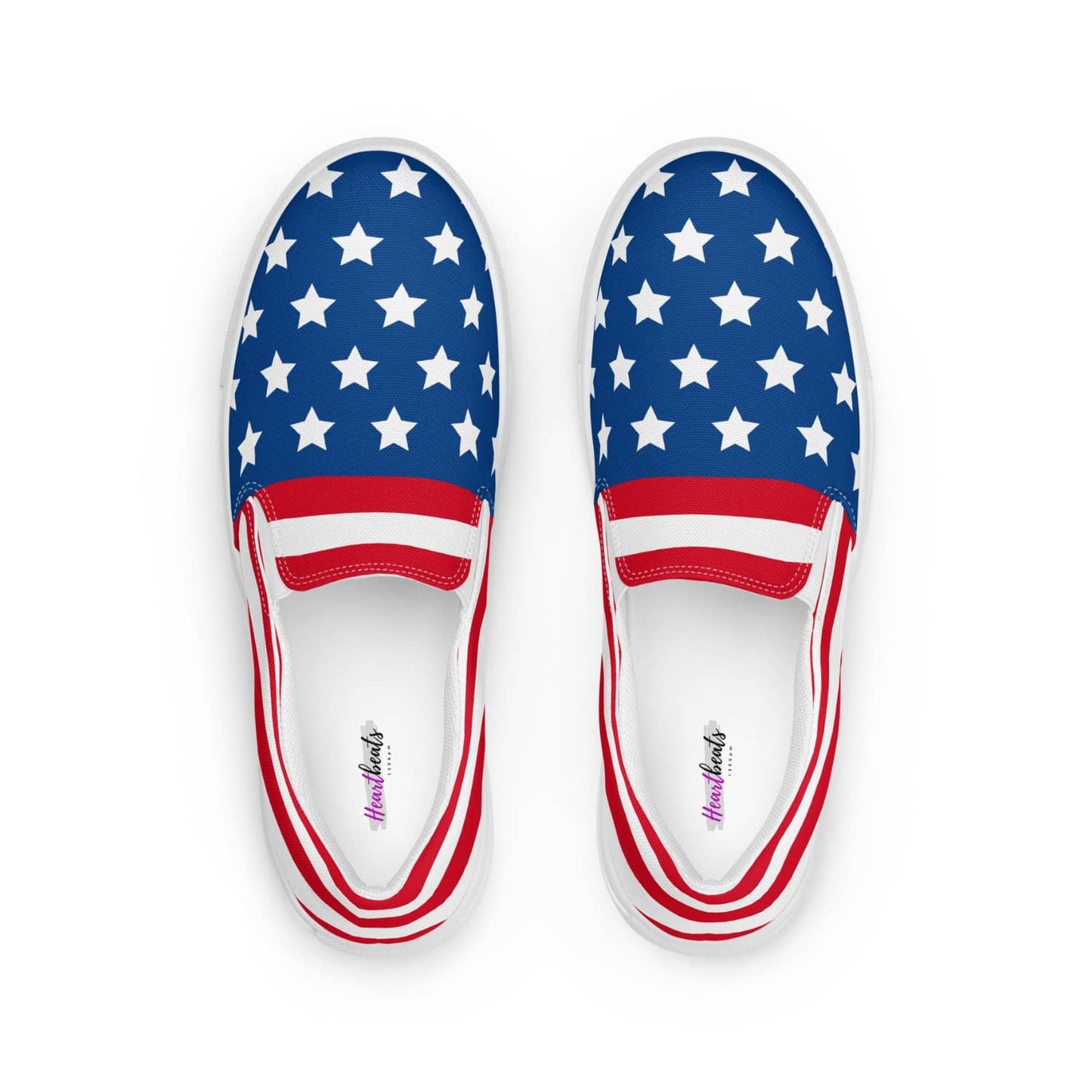 Damen Canvas Textil-Slipper PF4184 weiss Stars and Stripes