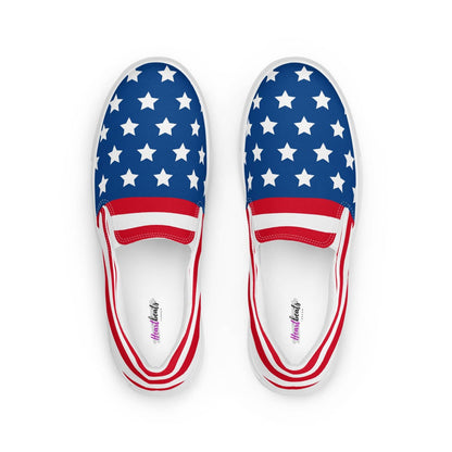 Damen Canvas Textil-Slipper PF4184 weiss Stars and Stripes