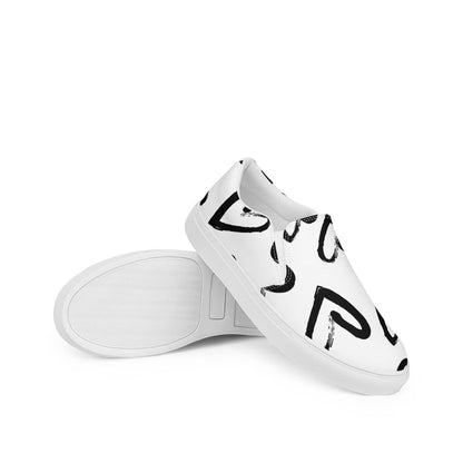 Damen Canvas Textil-Slipper PF4187 weiss Simple Hearts