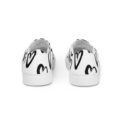 Damen Canvas Textil-Slipper PF4187 weiss Simple Hearts