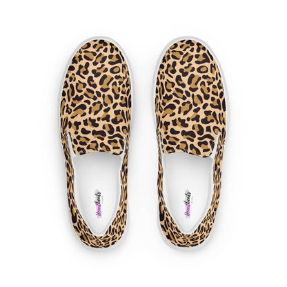 Damen Canvas Textil-Slipper PF4189 weiss Leopard Print
