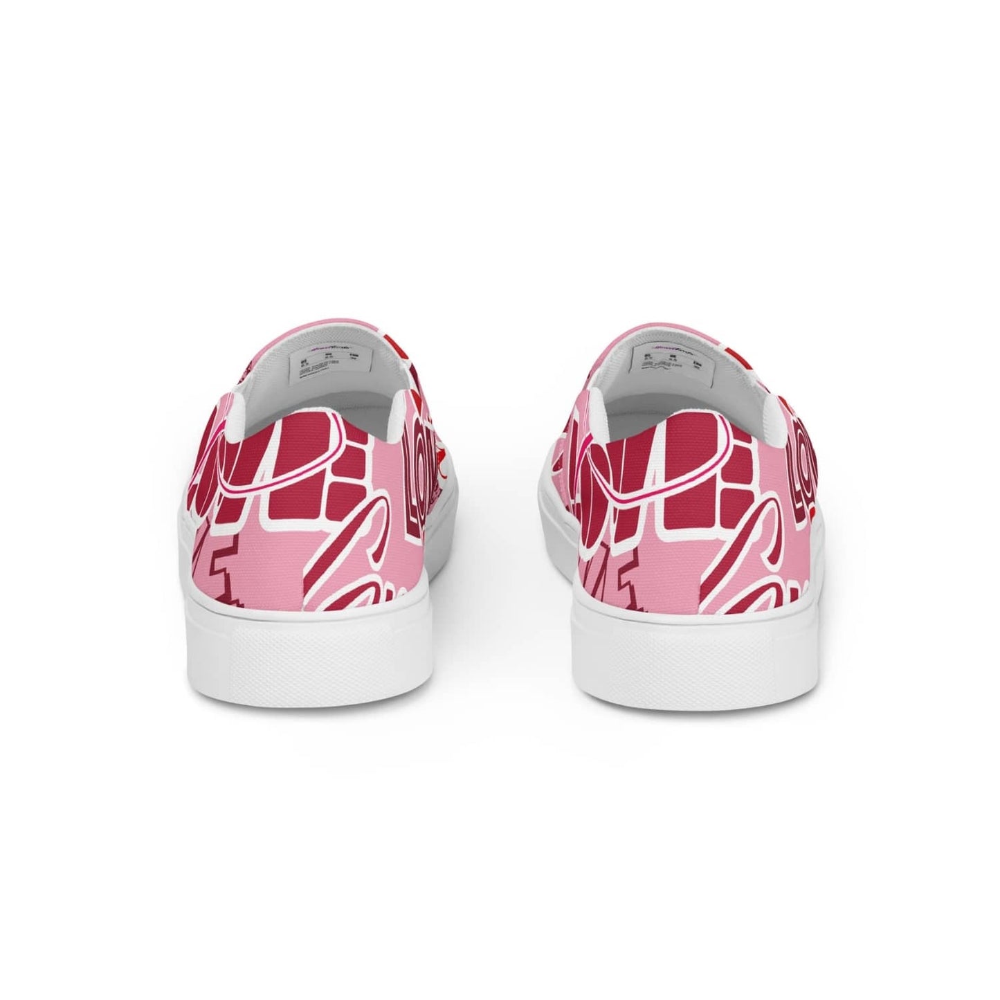 Damen Canvas Textil-Slipper PF4191 weiss Pink Love