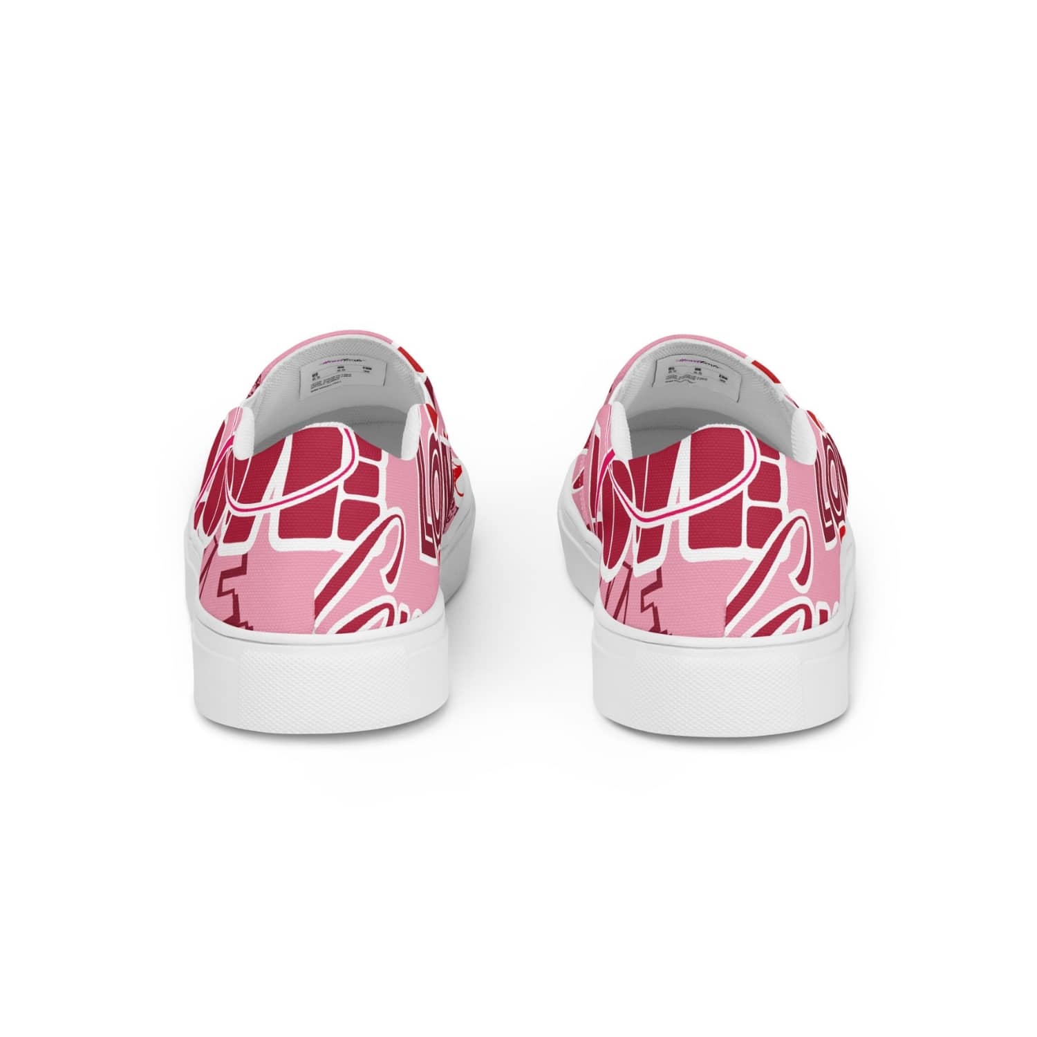 Damen Canvas Textil-Slipper PF4191 weiss Pink Love