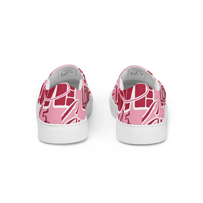 Damen Canvas Textil-Slipper PF4191 weiss Pink Love