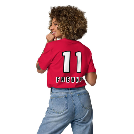 Damen Classic Fußball Fan T-Shirt 11 Freunde PF5274 rot