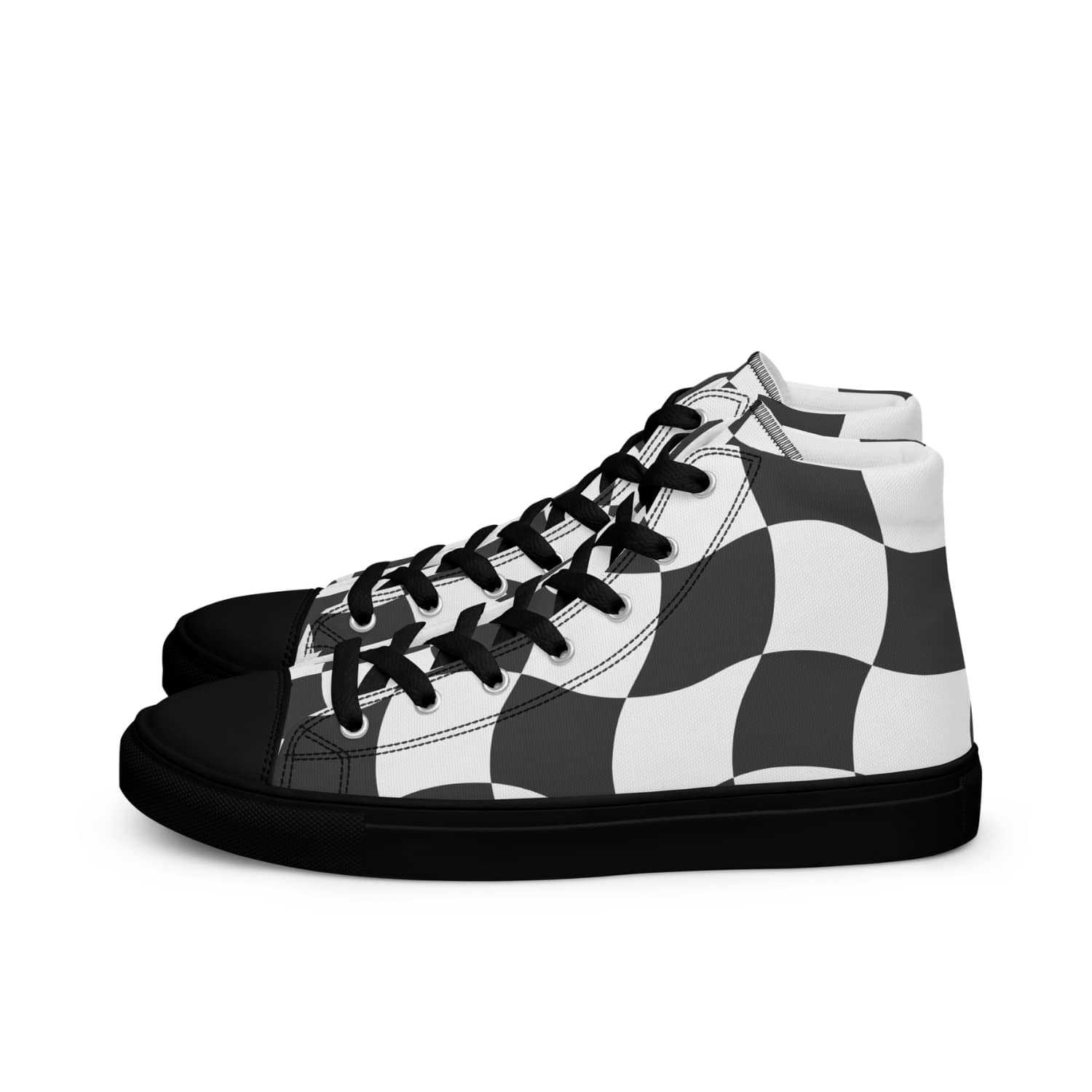 Damen High-Top Sneaker Checkerboard PF4254 schwarz