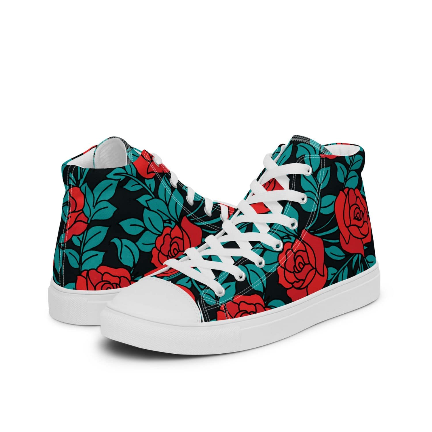 Damen High-Top Sneaker PF4032 weiss red roses