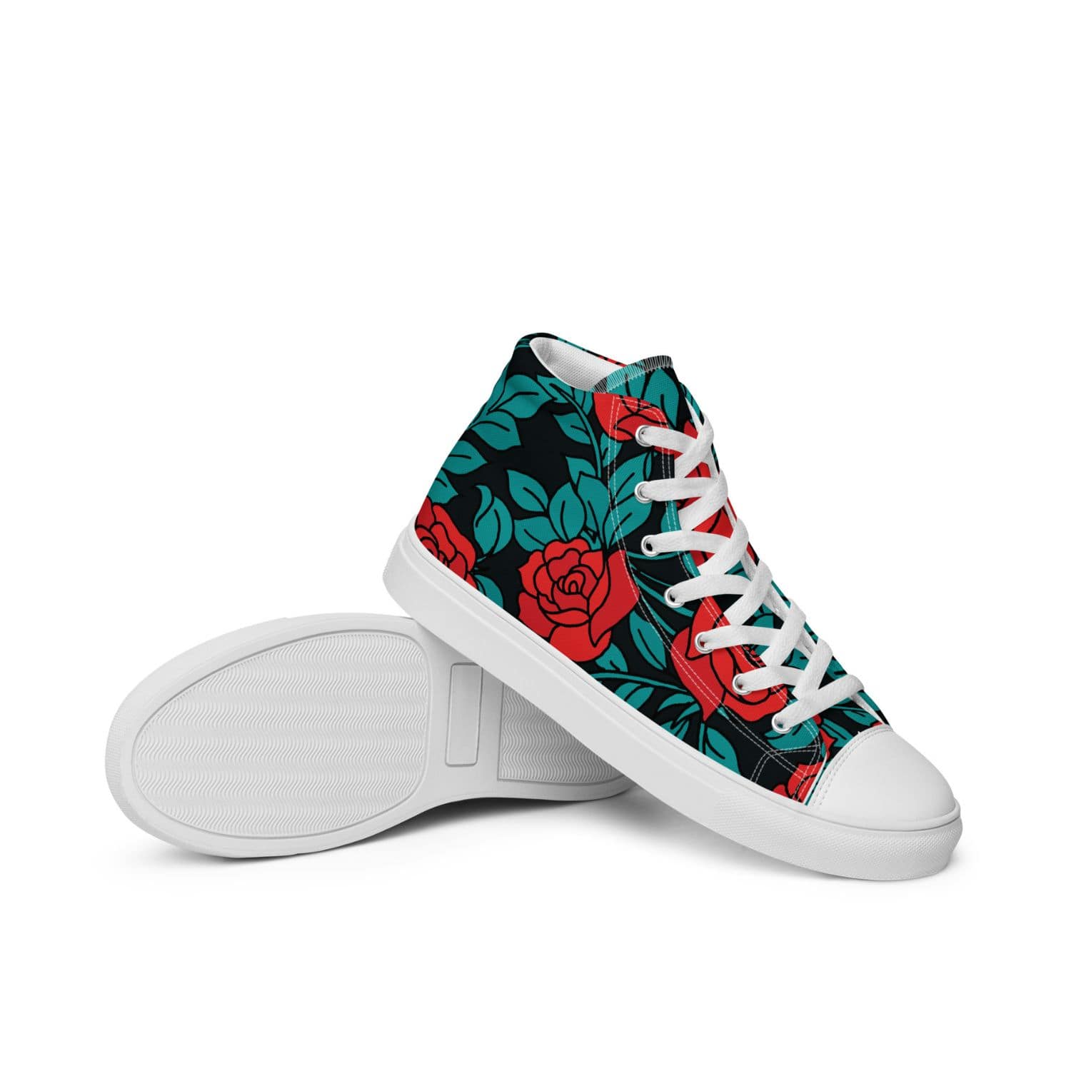 Damen High-Top Sneaker PF4032 weiss red roses