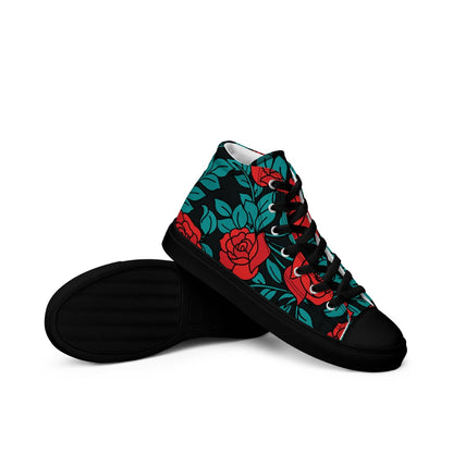 Damen High-Top Sneaker Red Roses PF4257 schwarz