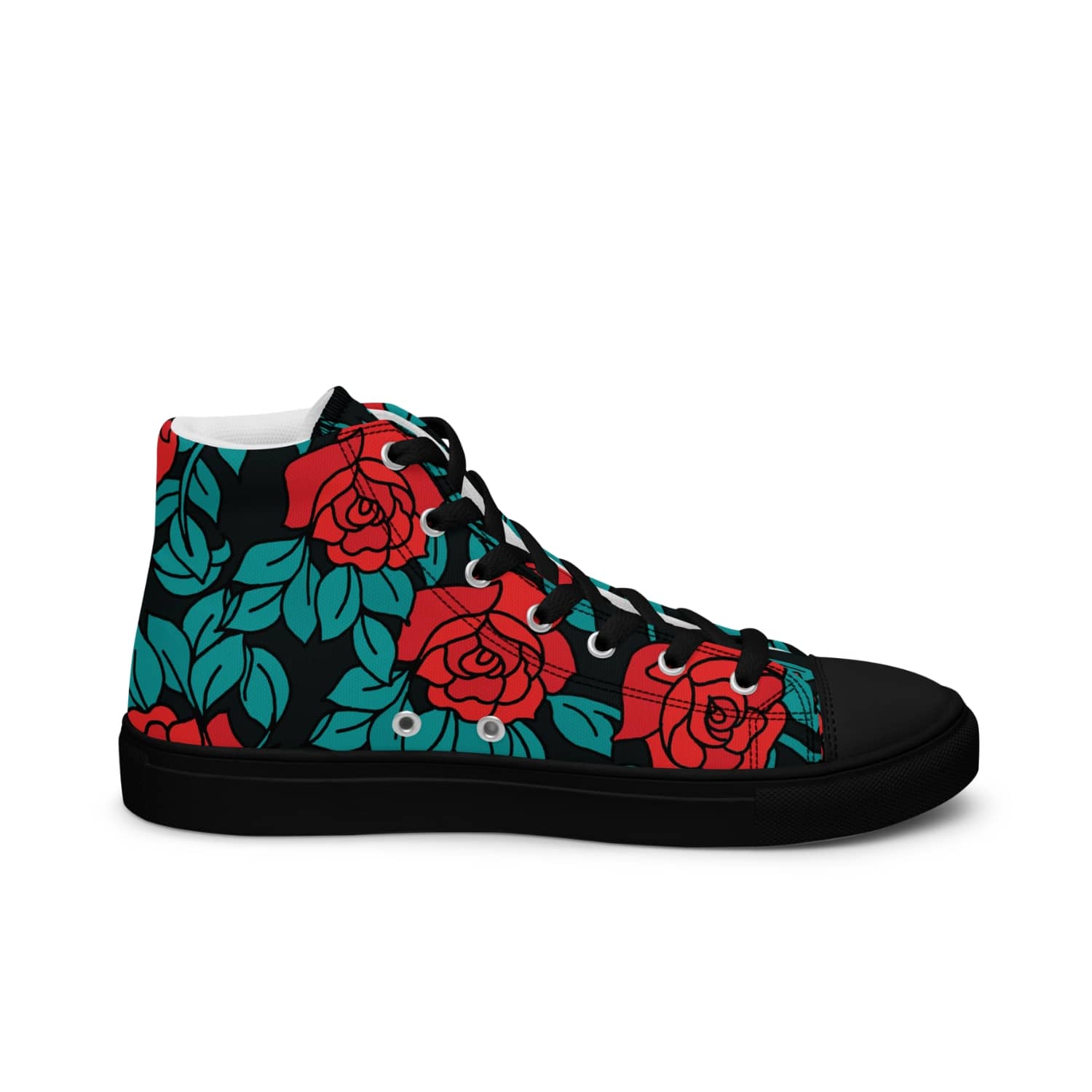 Damen High-Top Sneaker Red Roses PF4257 schwarz