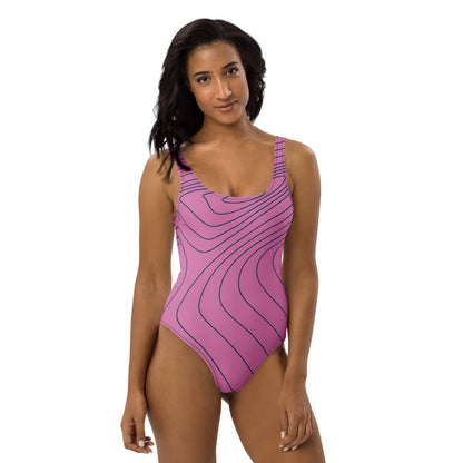 Einteiliger Allover Badeanzug PF2221 violett schwarz