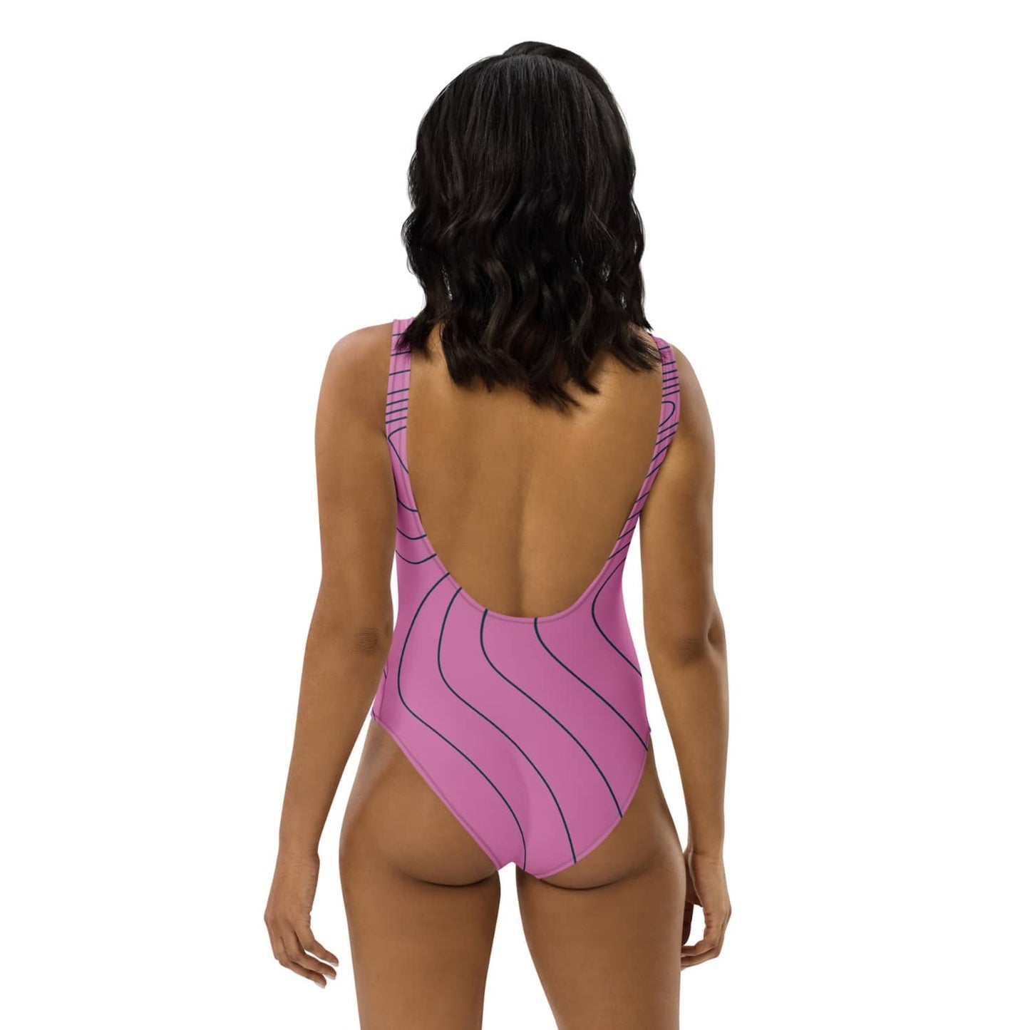 Einteiliger Allover Badeanzug PF2221 violett schwarz