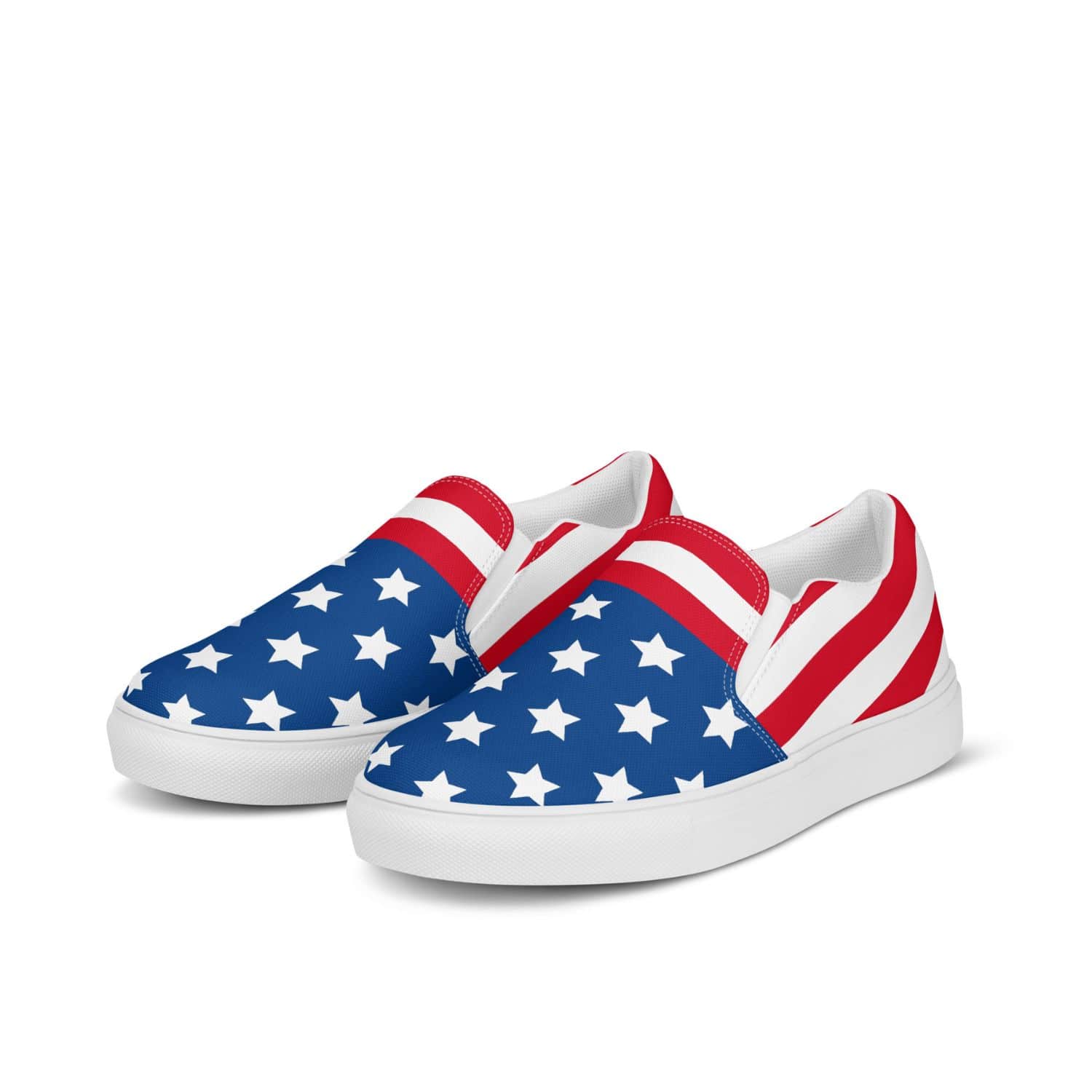 Herren Canvas Textil-Slipper PF8175 weiss stars and stripes