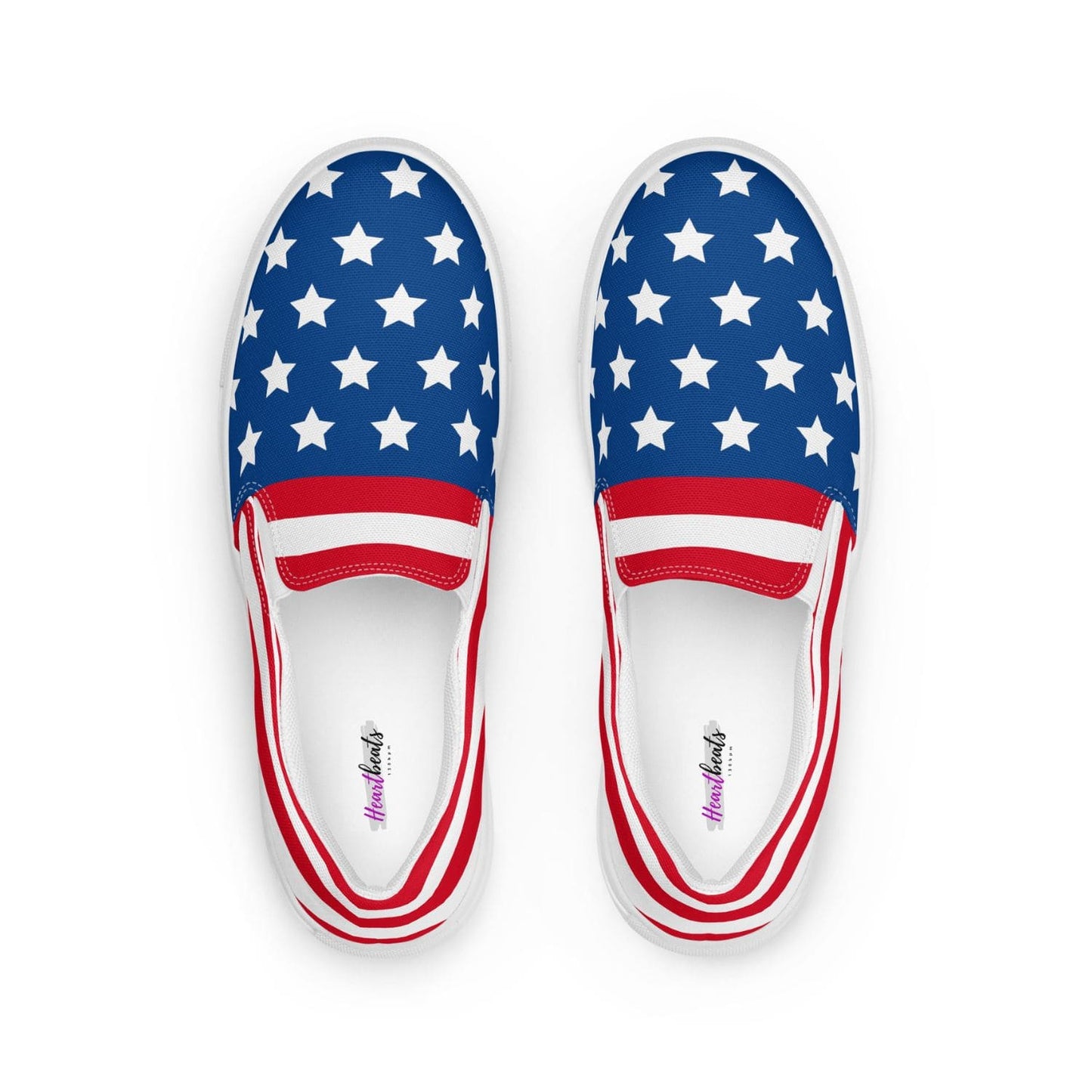Herren Canvas Textil-Slipper PF8175 weiss stars and stripes