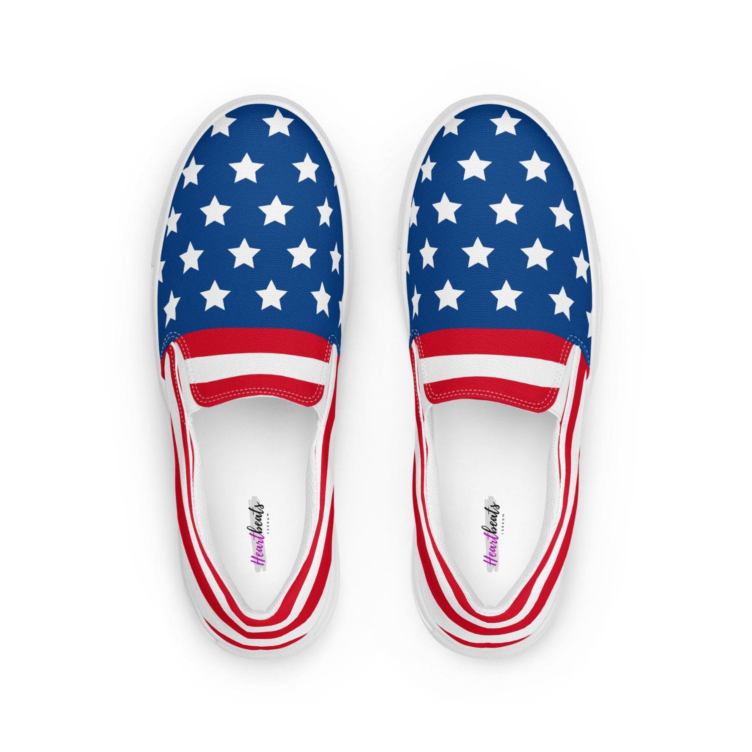 Herren Canvas Textil-Slipper PF8175 weiss stars and stripes