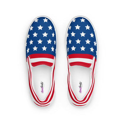 Herren Canvas Textil-Slipper PF8175 weiss stars and stripes