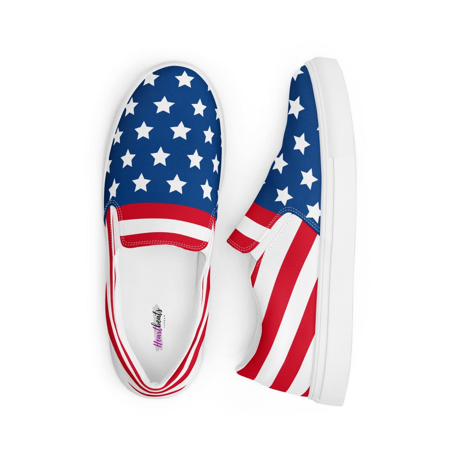 Herren Canvas Textil-Slipper PF8175 weiss stars and stripes