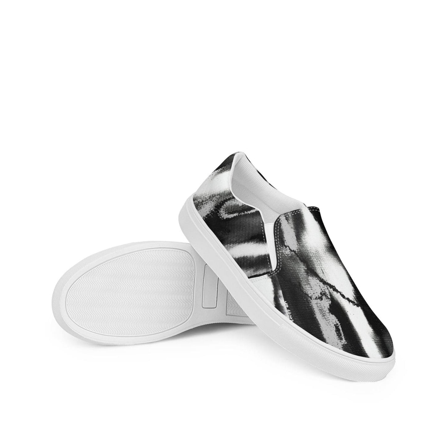 Herren Canvas Textil-Slipper PF8176 weiss broken black