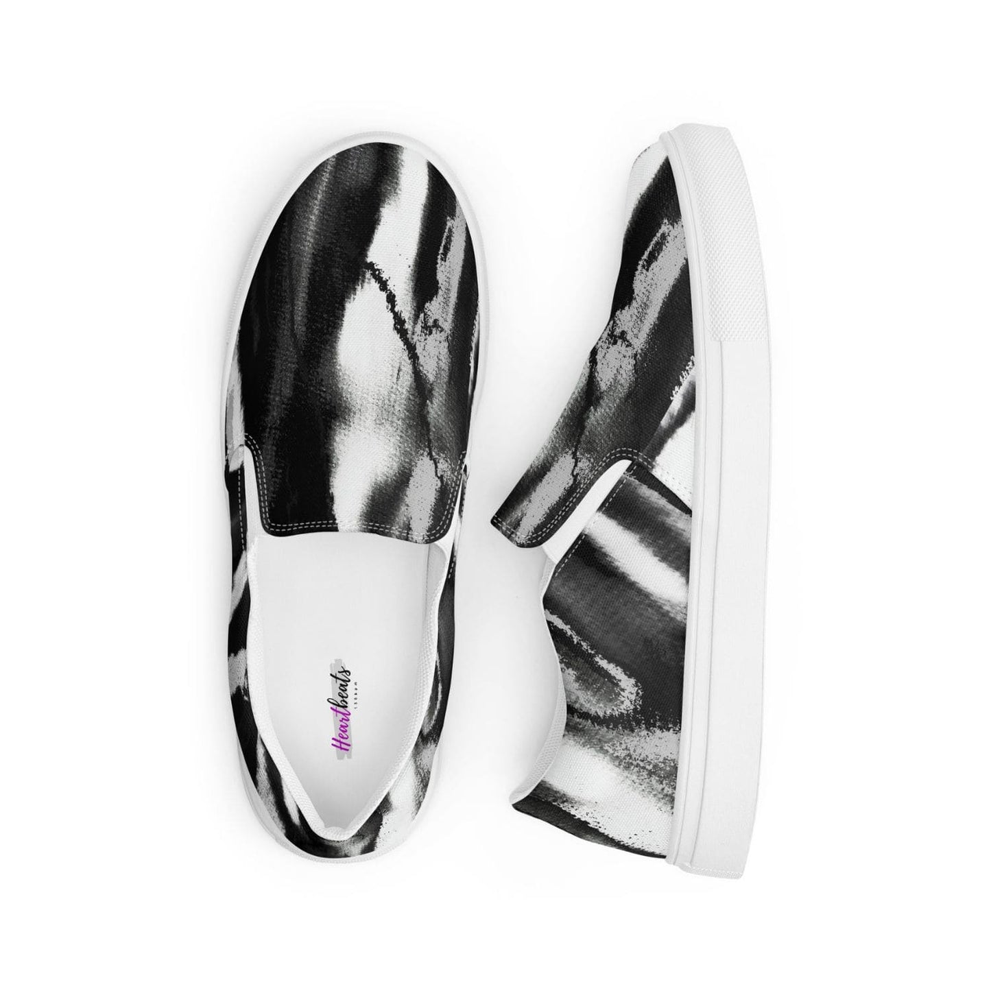 Herren Canvas Textil-Slipper PF8176 weiss broken black