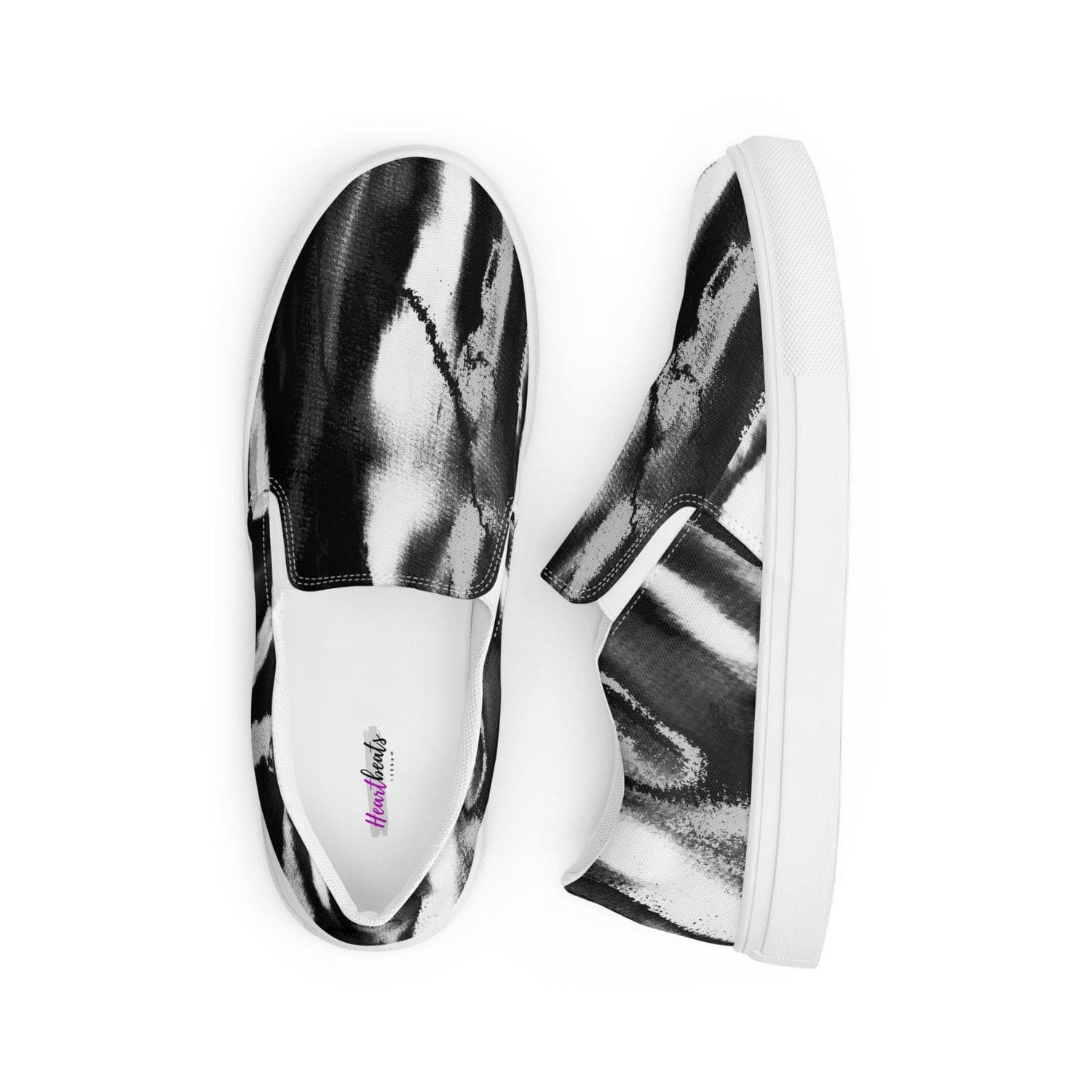 Herren Canvas Textil-Slipper PF8176 weiss broken black