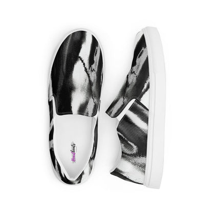 Herren Canvas Textil-Slipper PF8176 weiss broken black