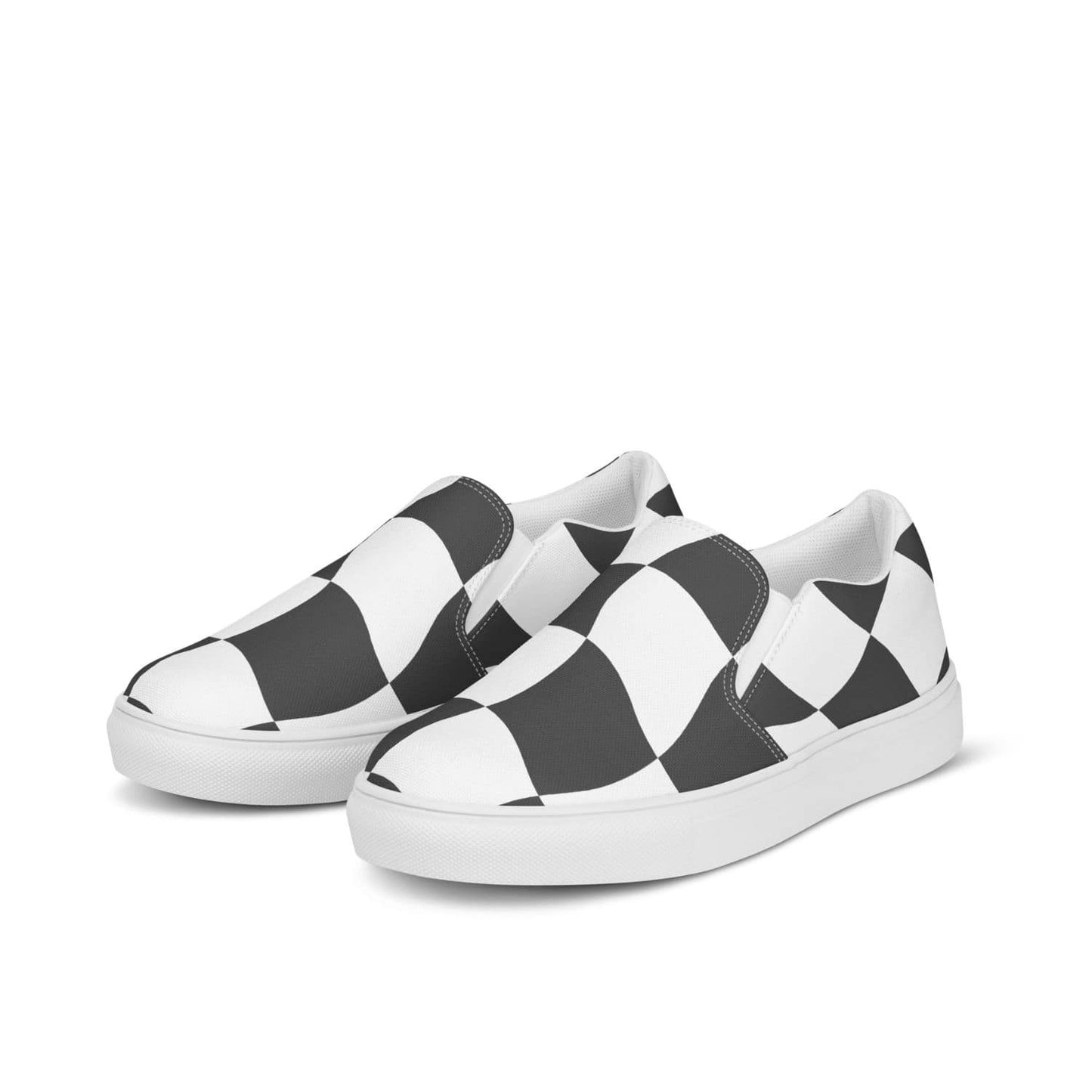 Herren Canvas Textil-Slipper PF8177 weiss Checkerboard