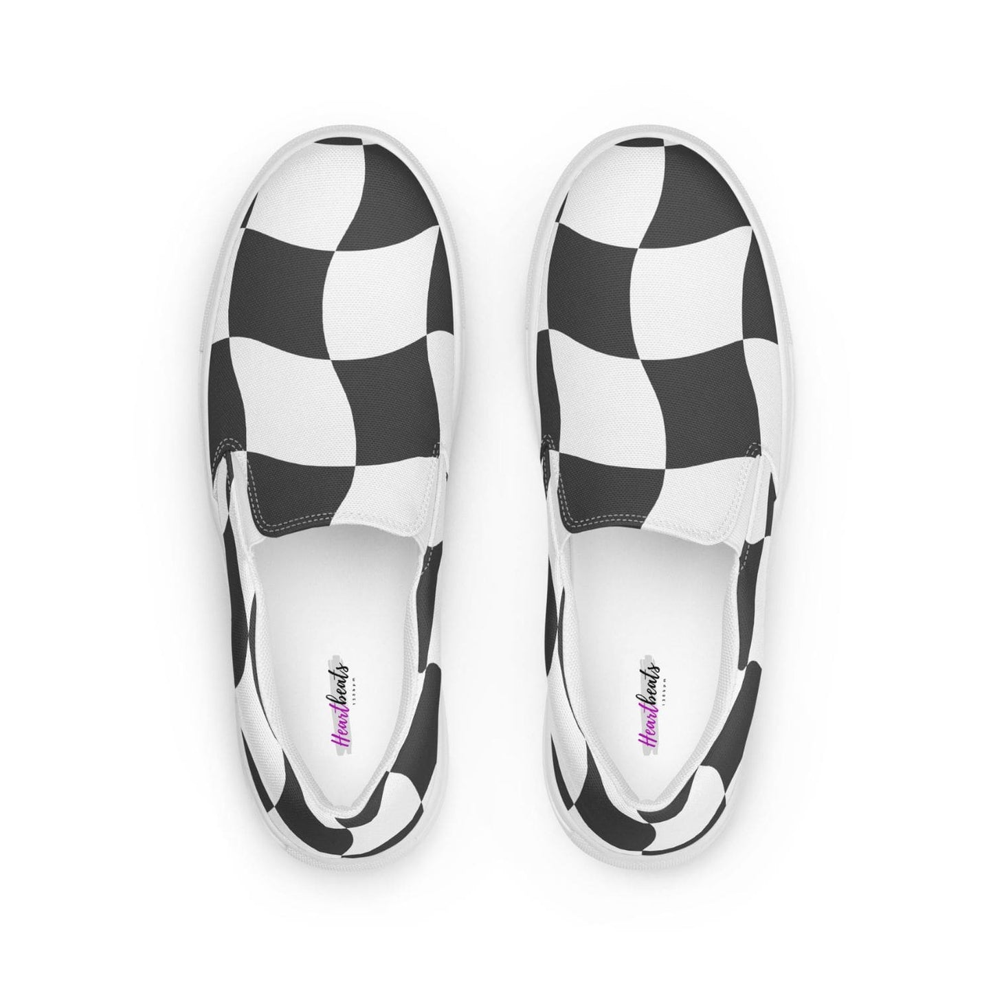 Herren Canvas Textil-Slipper PF8177 weiss Checkerboard