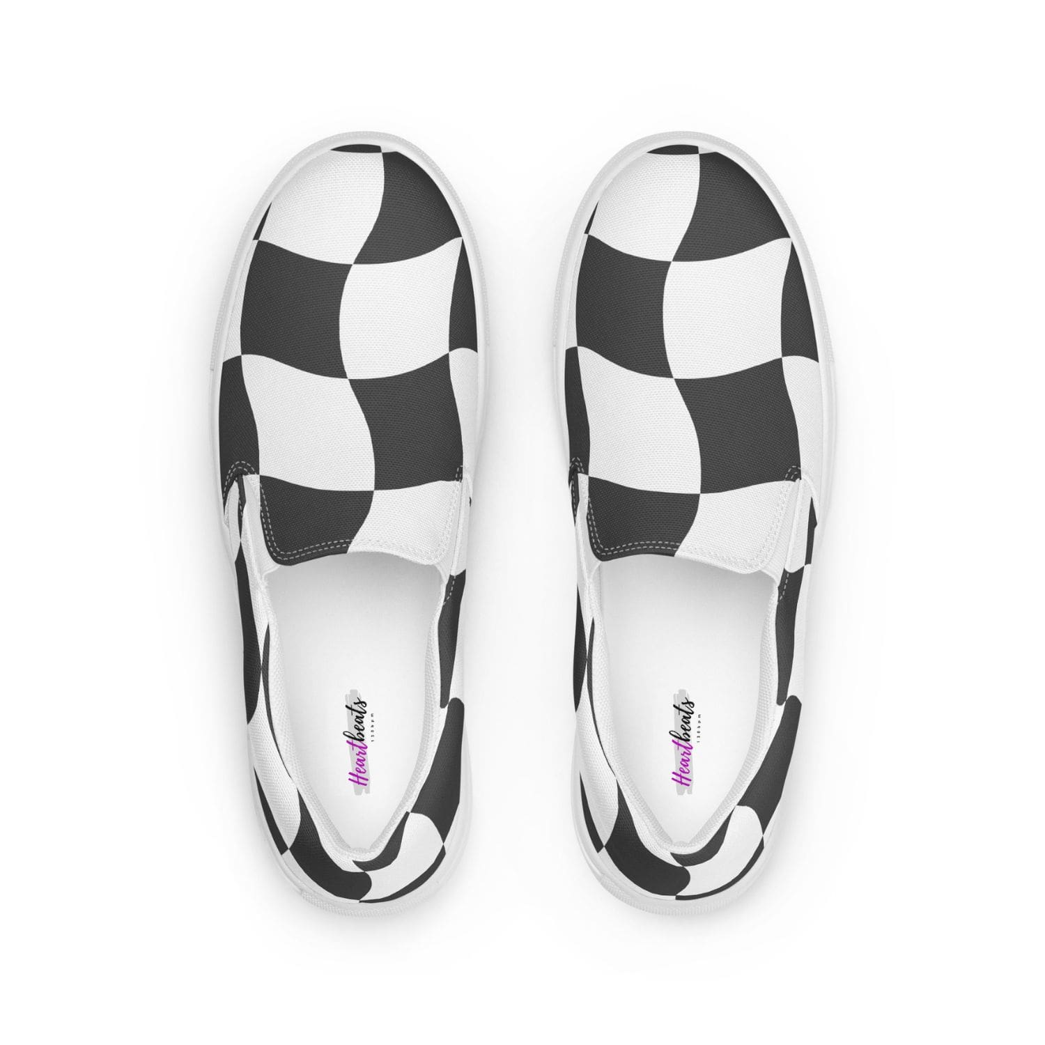 Herren Canvas Textil-Slipper PF8177 weiss Checkerboard