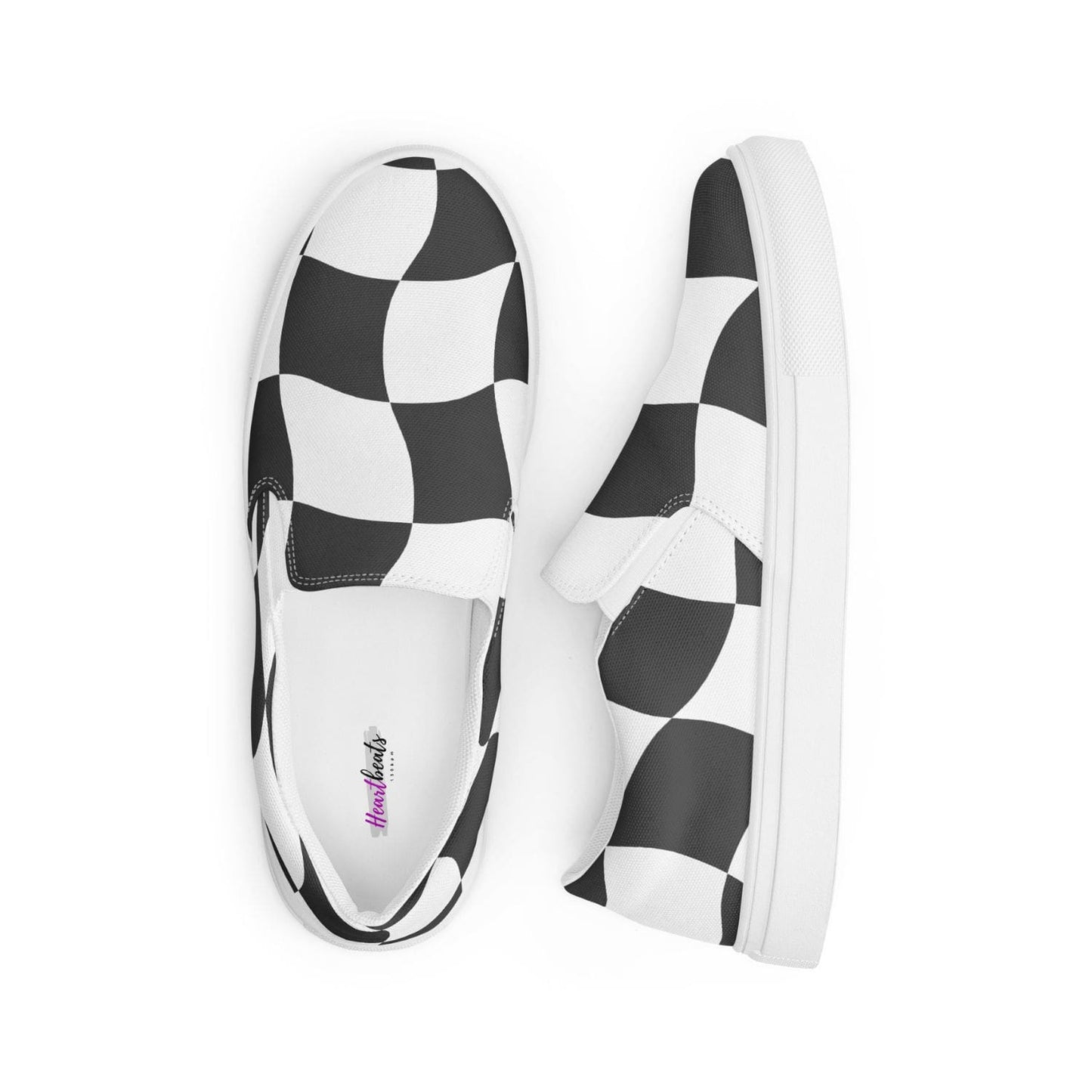 Herren Canvas Textil-Slipper PF8177 weiss Checkerboard