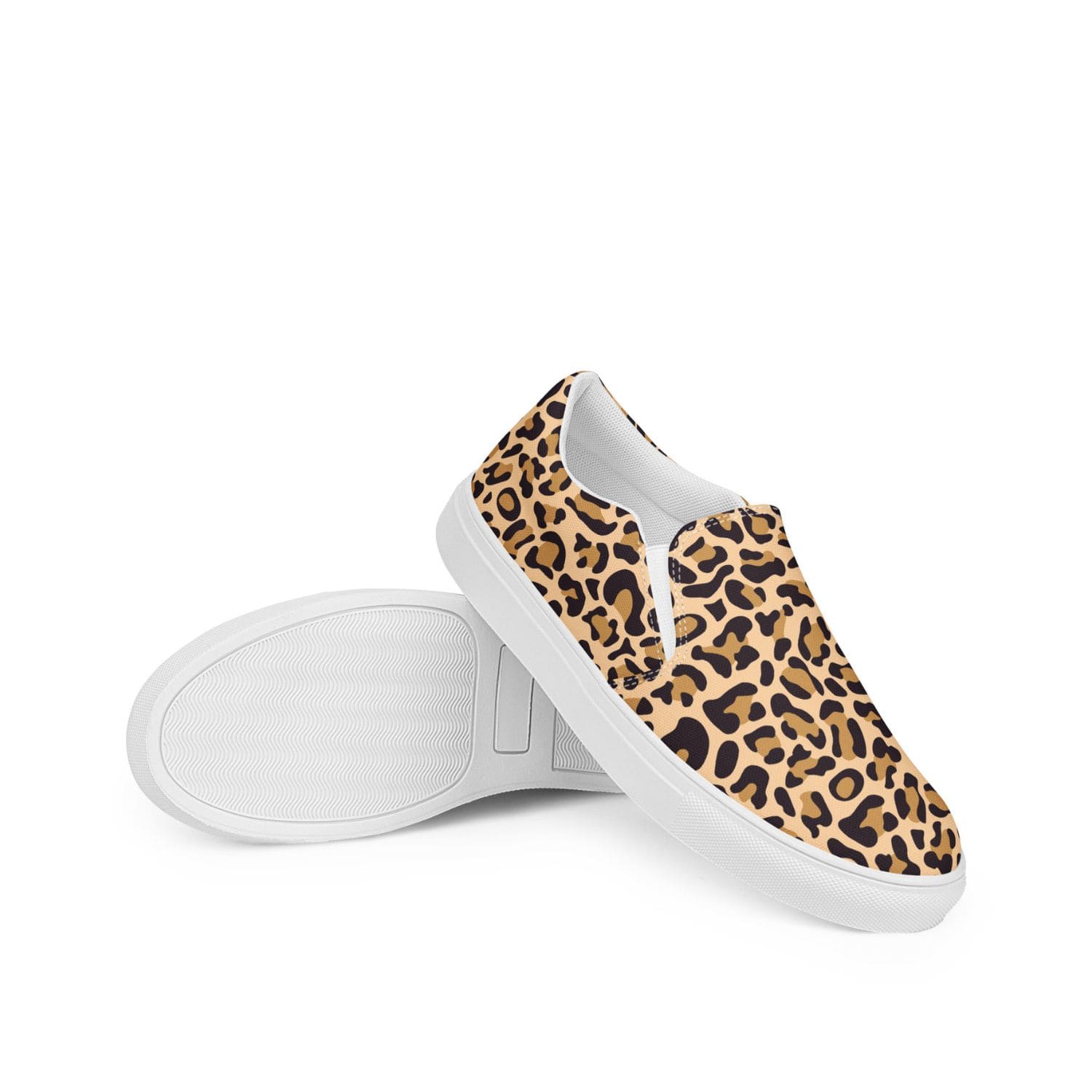 Herren Canvas Textil-Slipper PF8179 weiss Leopard Print