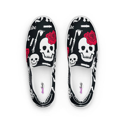 Herren Canvas Textil-Slipper PF8180 weiss Dead Inside