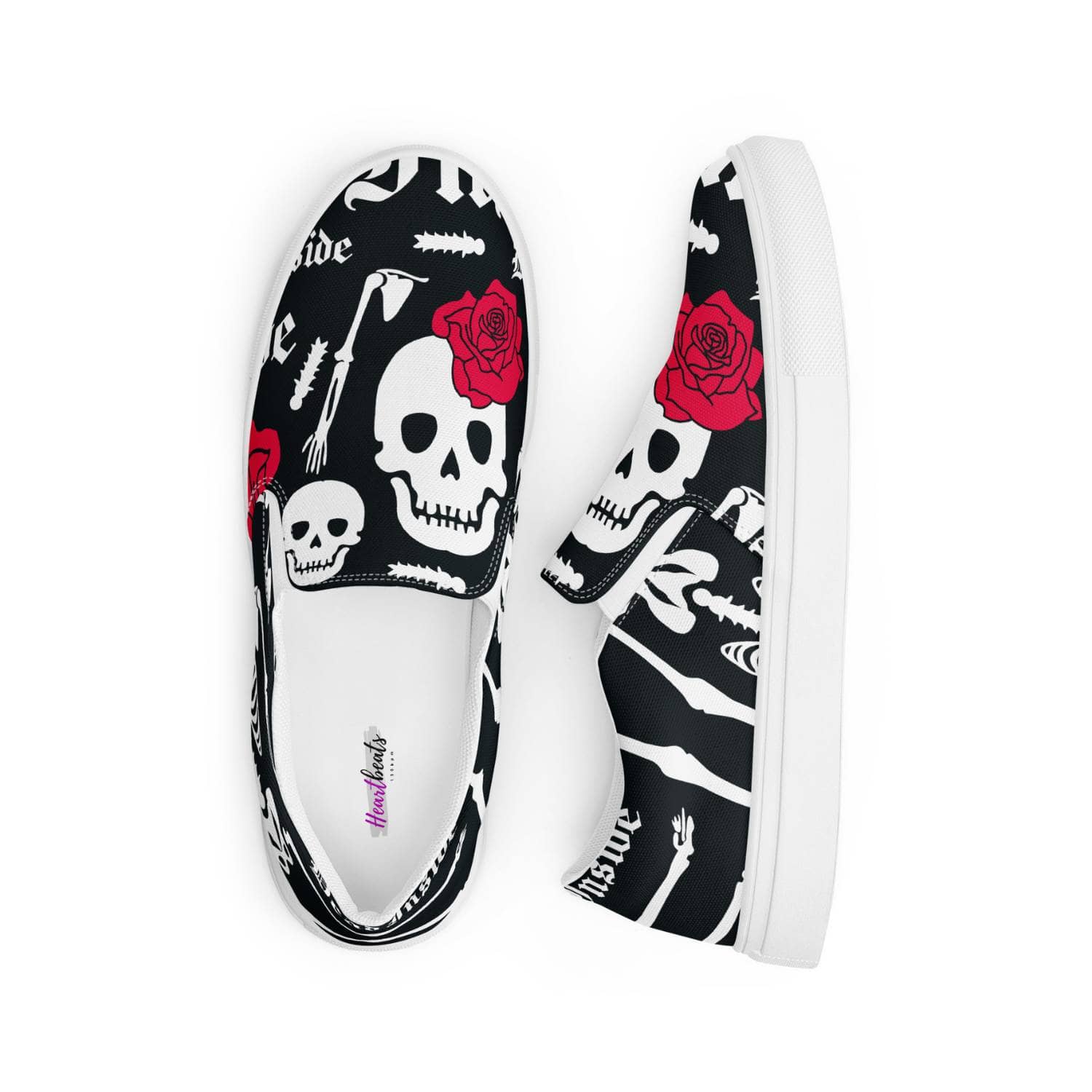 Herren Canvas Textil-Slipper PF8180 weiss Dead Inside