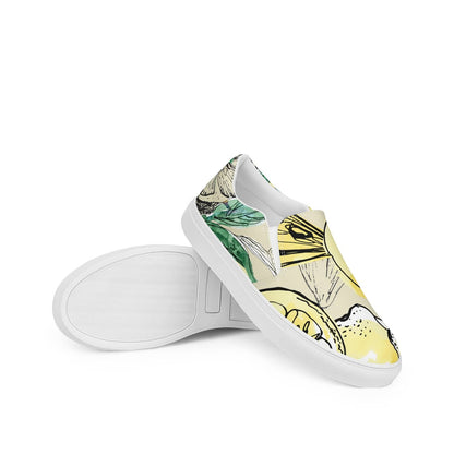Herren Canvas Textil-Slipper PF8181 weiss Lemon on Ice