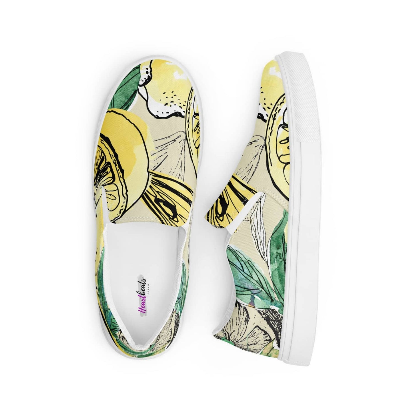 Herren Canvas Textil-Slipper PF8181 weiss Lemon on Ice