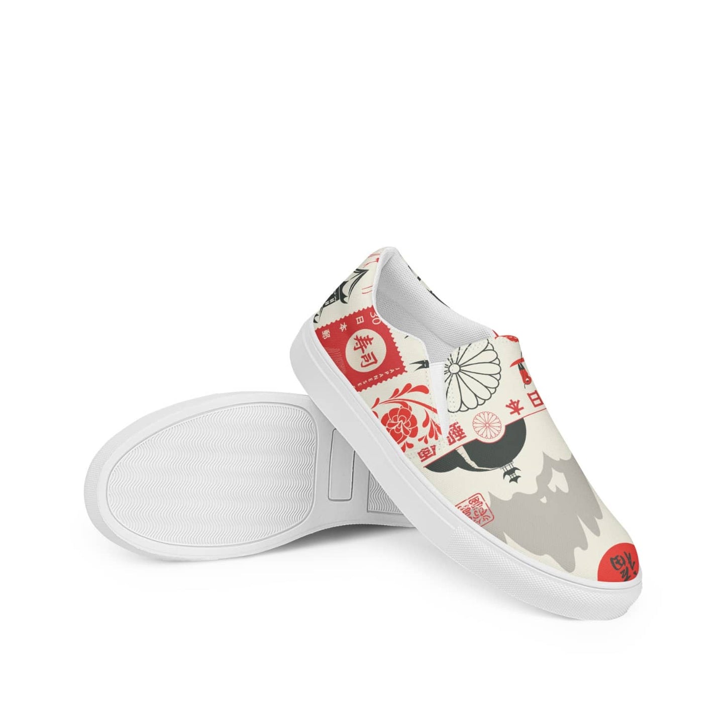 Herren Canvas Textil-Slipper PF8183 weiss Japanese Style