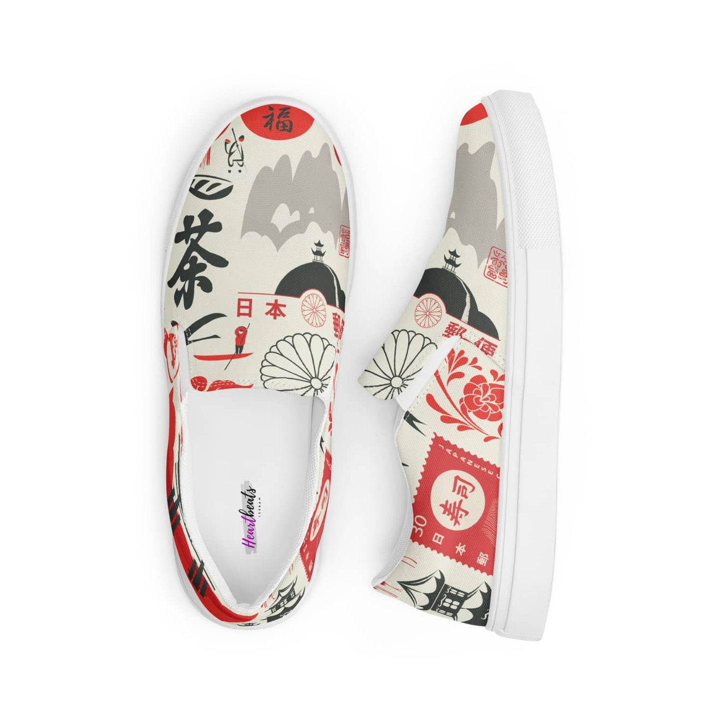 Herren Canvas Textil-Slipper PF8183 weiss Japanese Style