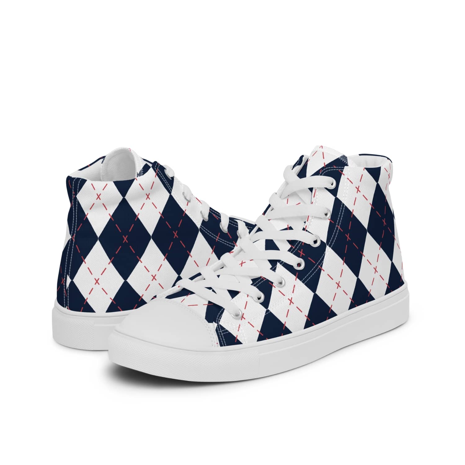Herren High-Top Sneaker Diamond Pattern PF8230 weiss