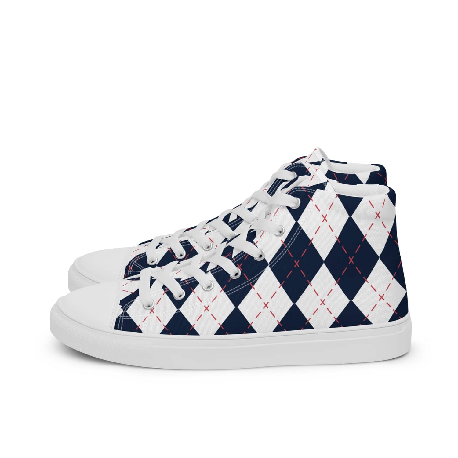 Herren High-Top Sneaker Diamond Pattern PF8230 weiss