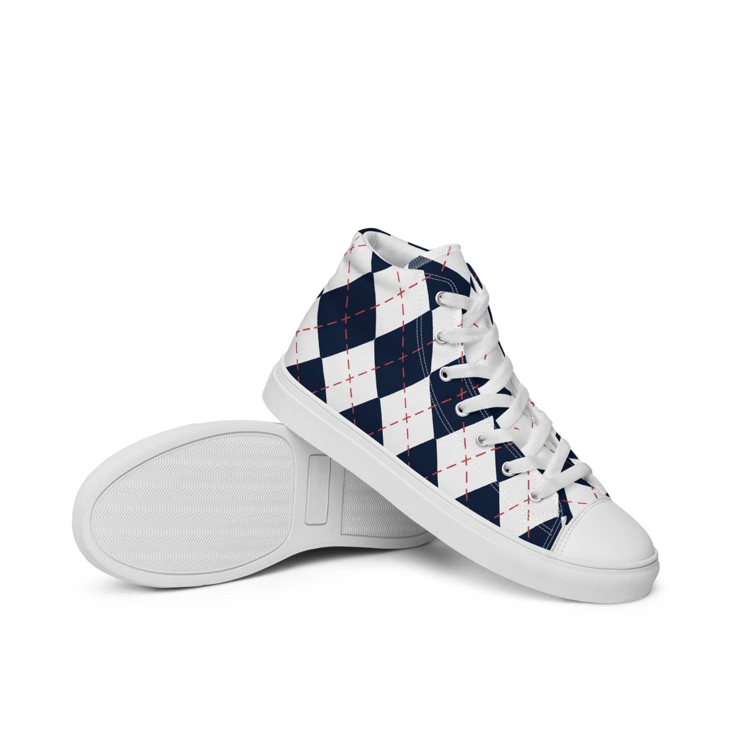 Herren High-Top Sneaker Diamond Pattern PF8230 weiss