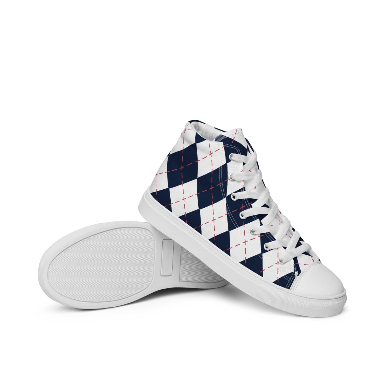 Herren High-Top Sneaker Diamond Pattern PF8230 weiss