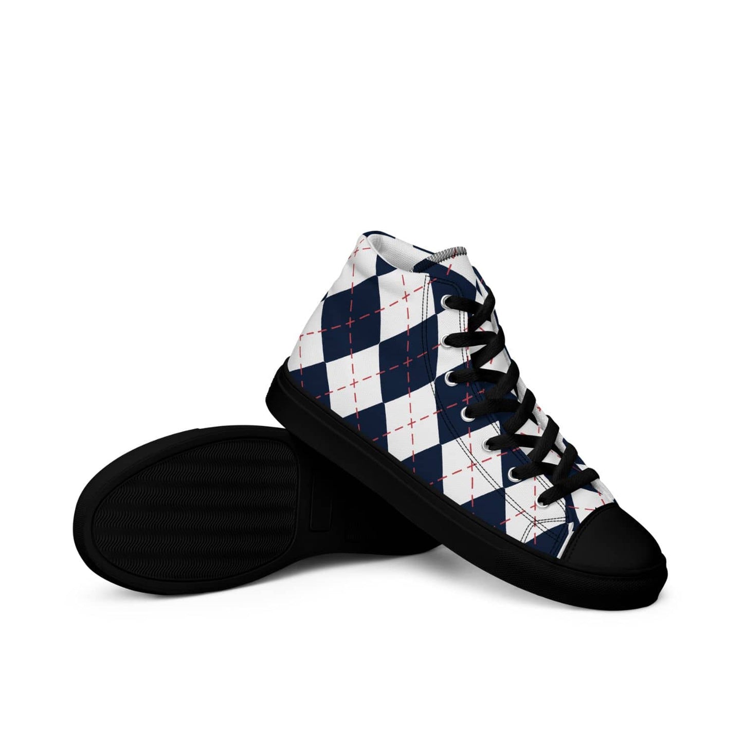 Herren High-Top Sneaker Diamond Pattern PF8231 schwarz