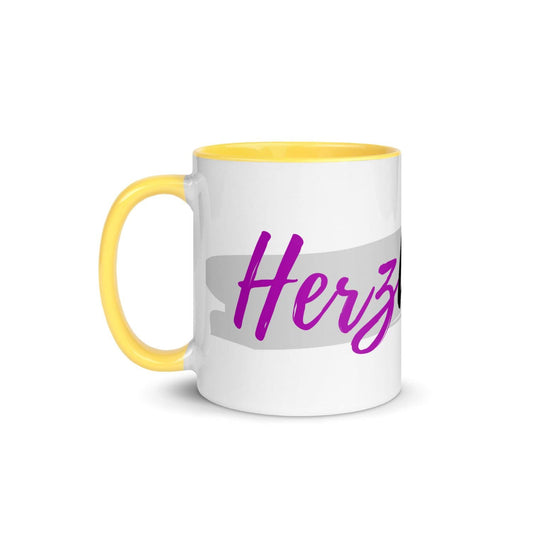 Herzbiester Kaffeebecher HF1012 weiss gelb